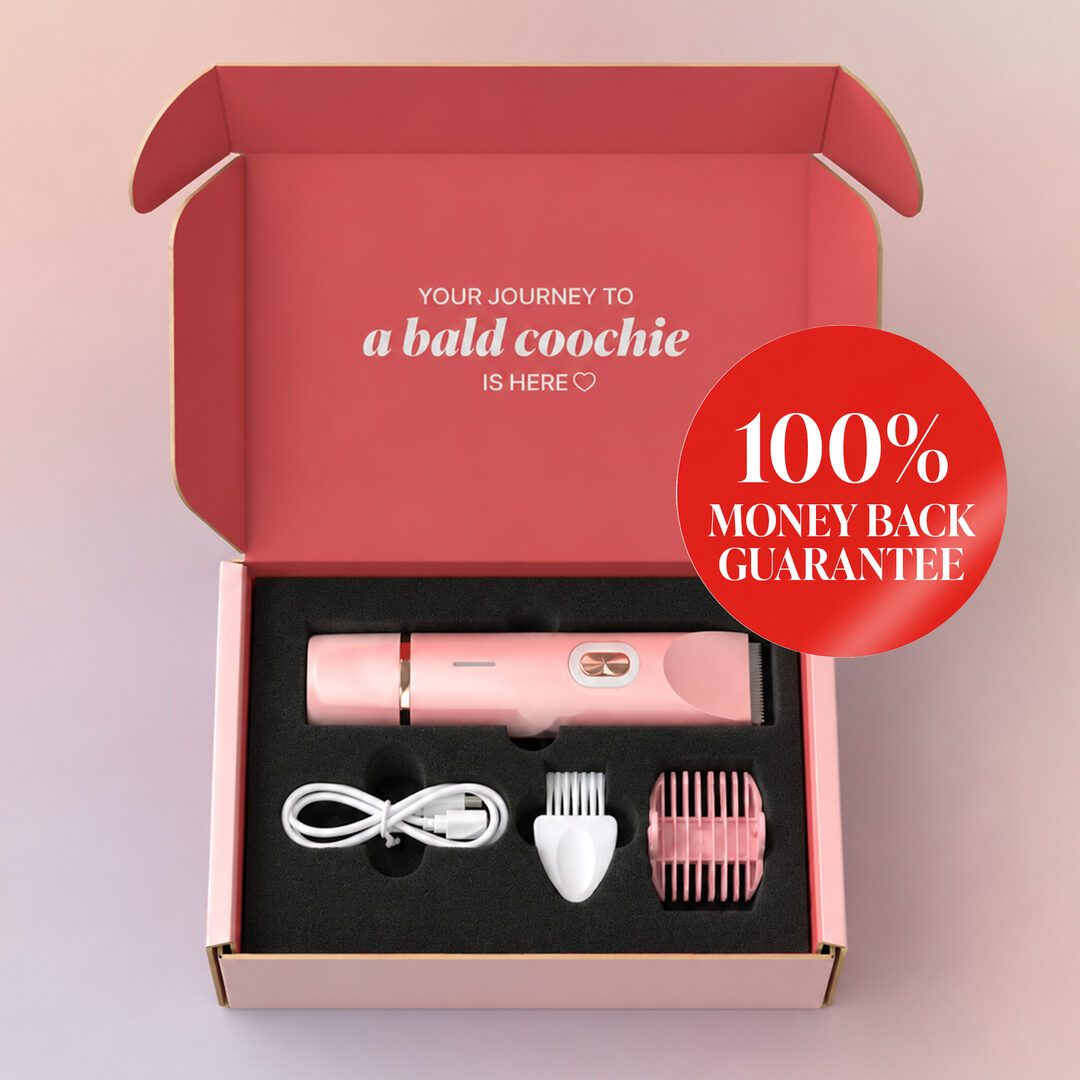 Dermave trimmer kit in its open box with a 100% money-back guarantee badge